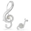 Pendientes de clip Ariana Grande x Swarovski: diseño asimétrico, perla de cristal, corte baguette, blanco, chapado en rodio Pendientes de clip Ariana Grande x Swarovski: diseño asimétrico, perla de cristal, corte baguette, blanco, chapado en rodio