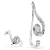 Pendientes de clip Ariana Grande x Swarovski: diseño asimétrico, perla de cristal, corte baguette, blanco, chapado en rodio Pendientes de clip Ariana Grande x Swarovski: diseño asimétrico, perla de cristal, corte baguette, blanco, chapado en rodio
