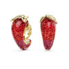 Pendientes de clip Idyllia rojos, chapados en tono dorado Pendientes de clip Idyllia rojos, chapados en tono dorado