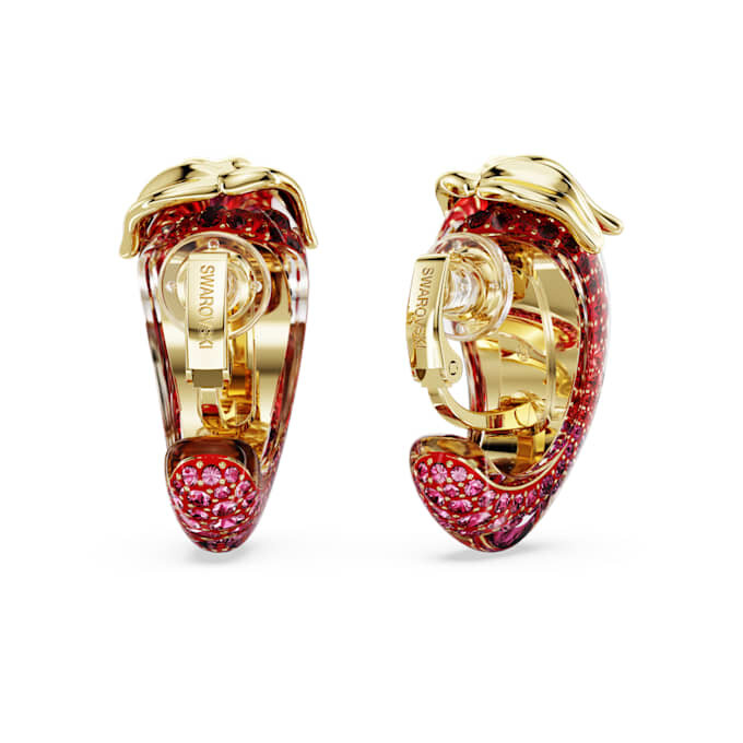Pendientes de clip Idyllia rojos, chapados en tono dorado Pendientes de clip Idyllia rojos, chapados en tono dorado