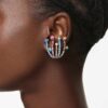 Pendientes de clip Matrix con cortes mixtos, forma de ramo, multicolores, chapados en rutenio Pendientes de clip Matrix con cortes mixtos, forma de ramo, multicolores, chapados en rutenio