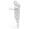 Pendientes de clip Millenia con corte octogonal, estilo candelabro, blancos, chapados en rodio