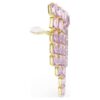 Pendientes de clip Millenia con corte octogonal, estilo candelabro, color púrpura, chapados en tono dorado