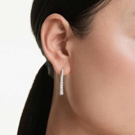 Pendientes de gota Eternity con diamantes cultivados en laboratorio, 1,3 Ct en total, forma redonda, oro blanco de 14K