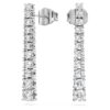 Pendientes de gota Eternity con diamantes cultivados en laboratorio, 1,3 Ct en total, forma redonda, oro blanco de 14K