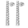 Pendientes de gota Eternity con diamantes cultivados en laboratorio, 1,3 Ct en total, forma redonda, oro blanco de 14K