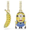 Pendientes de los Minions Stuart y Banana con pavé, mini, multicolores, chapados en tono dorado