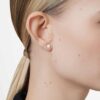 Pendientes de solitario «Eternity» con diamantes cultivados en laboratorio, 1 Ct en total, forma redonda, oro amarillo de 14K