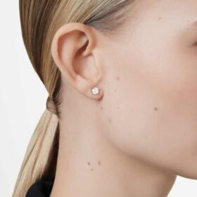 Pendientes de solitario «Eternity» con diamantes cultivados en laboratorio, 1 Ct en total, forma redonda, oro amarillo de 14K