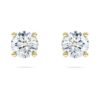 Pendientes de solitario «Eternity» con diamantes cultivados en laboratorio, 1 Ct en total, forma redonda, oro amarillo de 14K