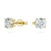 Pendientes de solitario «Eternity» con diamantes cultivados en laboratorio, 1 Ct en total, forma redonda, oro amarillo de 14K