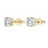 Pendientes de solitario «Eternity» con diamantes cultivados en laboratorio, 1 Ct en total, forma redonda, oro amarillo de 14K