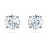 Pendientes de solitario Eternity con diamantes cultivados en laboratorio, 2 ct en total, forma redonda, oro blanco de 14K