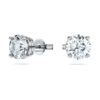 Pendientes de solitario Eternity con diamantes cultivados en laboratorio, 2 ct en total, forma redonda, oro blanco de 14K