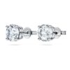 Pendientes de solitario Eternity con diamantes cultivados en laboratorio, 2 ct en total, forma redonda, oro blanco de 14K