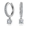Pendientes Eternity con diamantes cultivados en laboratorio, 0,7 ct en total, forma redonda, oro blanco de 14K