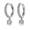 Pendientes Eternity con diamantes cultivados en laboratorio, 0,7 ct en total, forma redonda, oro blanco de 14K