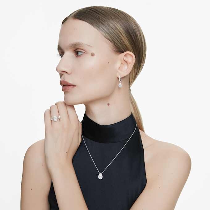 Anillo solitario Eternity Halo con diamantes cultivados en laboratorio de 1,3 quilates en total, forma de pera, oro blanco de 14K Anillo solitario Eternity Halo con diamantes cultivados en laboratorio de 1,3 quilates en total, forma de pera, oro blanco de 14K