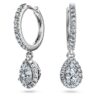 Pendientes Eternity con diamantes cultivados en laboratorio de 1,25 quilates en total, forma de pera, oro blanco de 14K