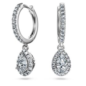 Pendientes Eternity con diamantes cultivados en laboratorio de 1,25 quilates en total, forma de pera, oro blanco de 14K