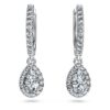 Pendientes Eternity con diamantes cultivados en laboratorio de 1,25 quilates en total, forma de pera, oro blanco de 14K