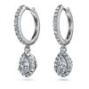 Pendientes Eternity con diamantes cultivados en laboratorio de 1,25 quilates en total, forma de pera, oro blanco de 14K