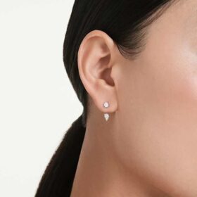 Pendientes «Galaxy» con diamantes cultivados en laboratorio de 0,82 ct en total, formas variadas, plata esterlina