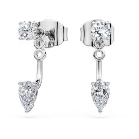 Pendientes «Galaxy» con diamantes cultivados en laboratorio de 0,82 ct en total, formas variadas, plata esterlina