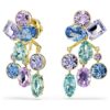 Pendientes Gema con cortes mixtos, multicolores, chapados en tono dorado