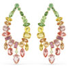 Pendientes Gema de corte mixto, estilo candelabro, multicolores, chapados en tono dorado