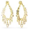 Pendientes Gema de corte mixto, estilo candelabro, multicolores, chapados en tono dorado