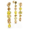Pendientes Gema Drop: diseño asimétrico, cortes mixtos, largos, amarillos, chapados en tono dorado