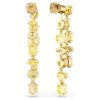 Pendientes Gema Drop: diseño asimétrico, cortes mixtos, largos, amarillos, chapados en tono dorado