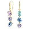 Pendientes Gema Drop: diseño asimétrico, cortes mixtos, multicolores, chapados en tono dorado