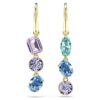 Pendientes Gema Drop: diseño asimétrico, cortes mixtos, multicolores, chapados en tono dorado