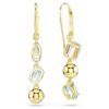 Pendientes Gema Drop: diseño asimétrico, cortes mixtos, multicolores, chapados en tono dorado