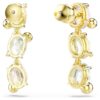 Pendientes Gema Drop: diseño asimétrico, cortes mixtos, multicolores, chapados en tono dorado