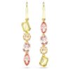 Pendientes Gema Drop: diseño asimétrico, cortes mixtos, rosa, chapados en tono dorado