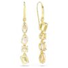 Pendientes Gema Drop: diseño asimétrico, cortes mixtos, rosa, chapados en tono dorado