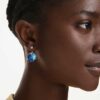 Pendientes Gema «Jackets» en azul, chapados en tono dorado