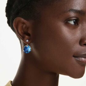 Pendientes Gema «Jackets» en azul, chapados en tono dorado