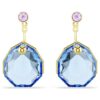 Pendientes Gema «Jackets» en azul, chapados en tono dorado