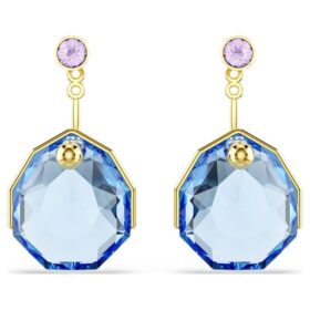 Pendientes Gema «Jackets» en azul, chapados en tono dorado