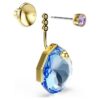 Pendientes Gema «Jackets» en azul, chapados en tono dorado
