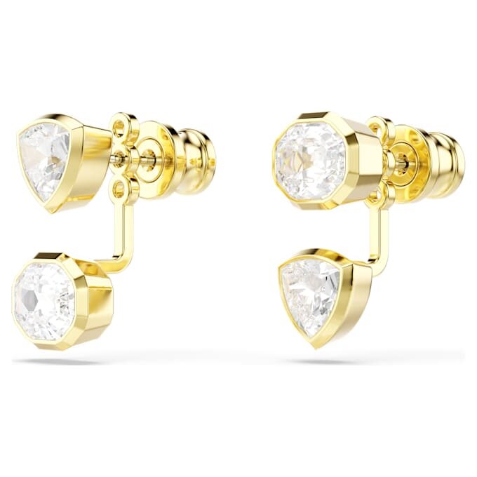 Pendientes Imber con diseño asimétrico, cortes mixtos, blancos, chapados en tono dorado Pendientes Imber con diseño asimétrico, cortes mixtos, blancos, chapados en tono dorado