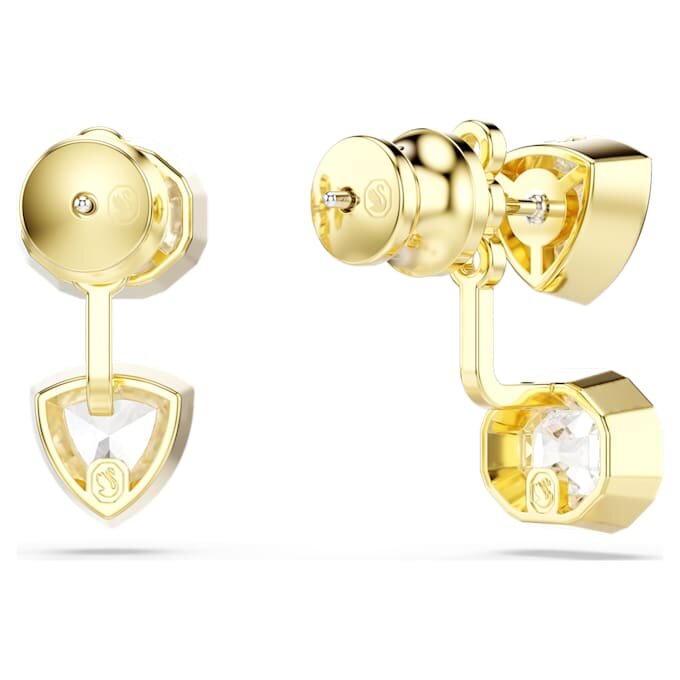 Pendientes Imber con diseño asimétrico, cortes mixtos, blancos, chapados en tono dorado Pendientes Imber con diseño asimétrico, cortes mixtos, blancos, chapados en tono dorado