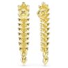 Pendientes largos Idyllia con cortes mixtos, blancos, chapados en tono dorado