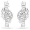 Pendientes Matrix con corte baguette, nudo, blancos, chapados en rodio Pendientes Matrix con corte baguette, nudo, blancos, chapados en rodio