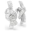 Pendientes Matrix con corte baguette, nudo, blancos, chapados en rodio Pendientes Matrix con corte baguette, nudo, blancos, chapados en rodio