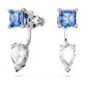 Pendientes Mesmera con cortes mixtos, desmontables, azules, chapados en rodio
